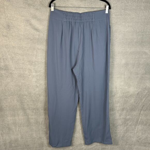 Halara Pants Womens Large Blue Pleated Wide Leg Flowy Career Comfort Preppy - Picture 6 of 13